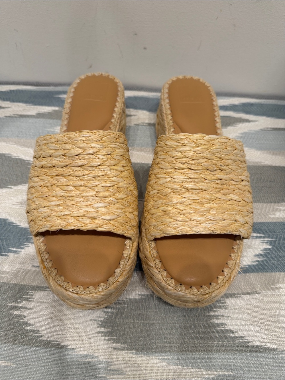 Dolce Vita Natural Woven Platform Slide Mules